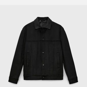 NWOTs Zara Men's Black Suede Shirt Jacket